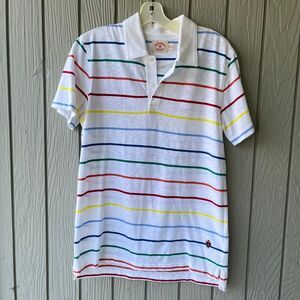 Brooks Brothers Red Fleece Rainbow Stripe Polo Shirt Sz M NWOT